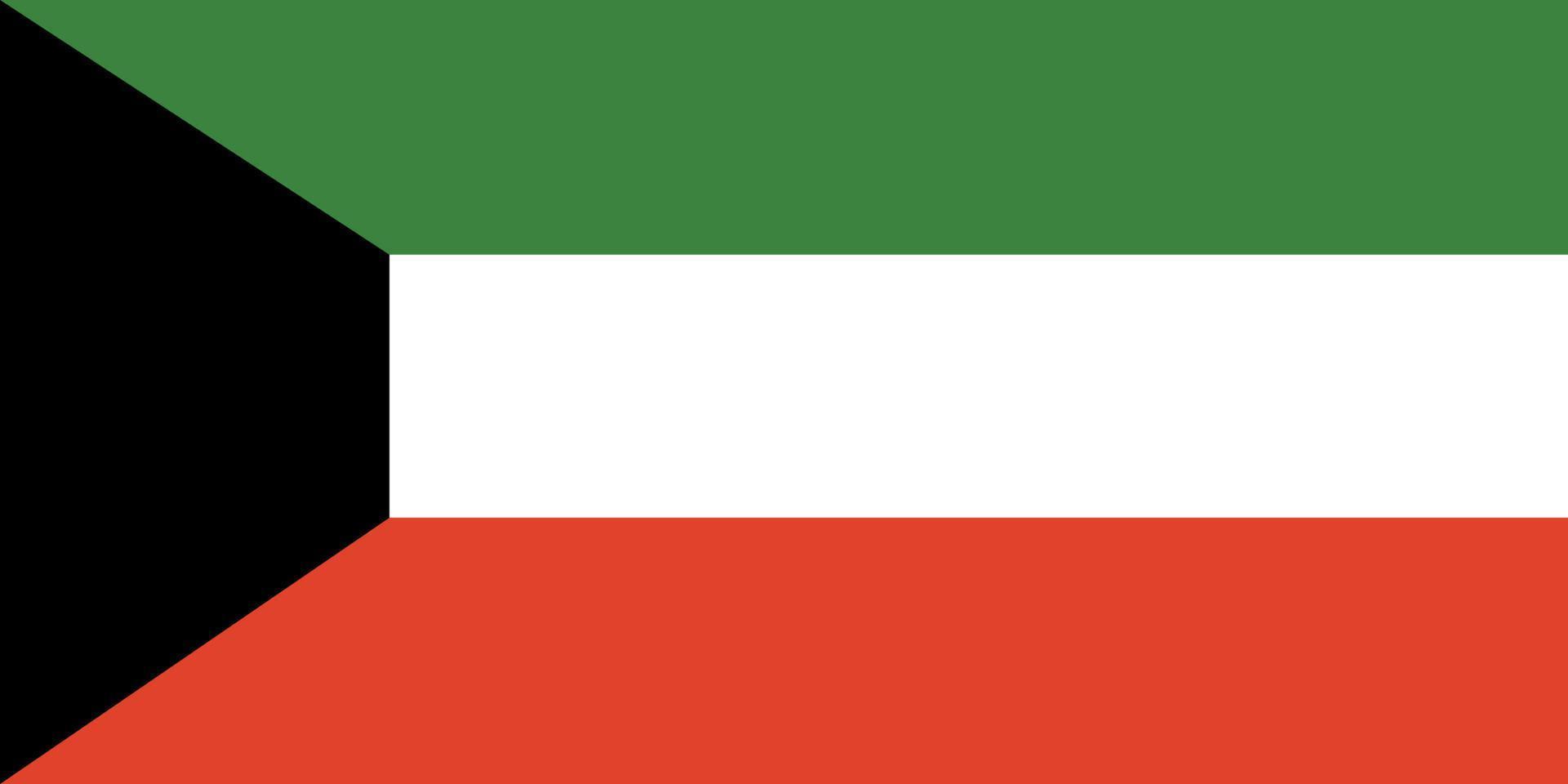 bandeira do Kuwait. cores e proporções oficiais. bandeira nacional do kuwait. vetor