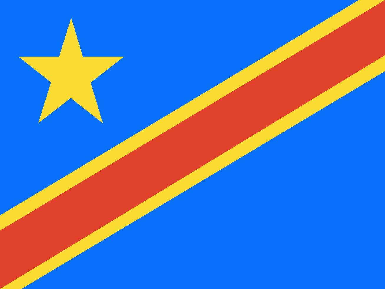 bandeira da república democrática do congo. cores e proporções oficiais. bandeira nacional da república democrática do congo. vetor