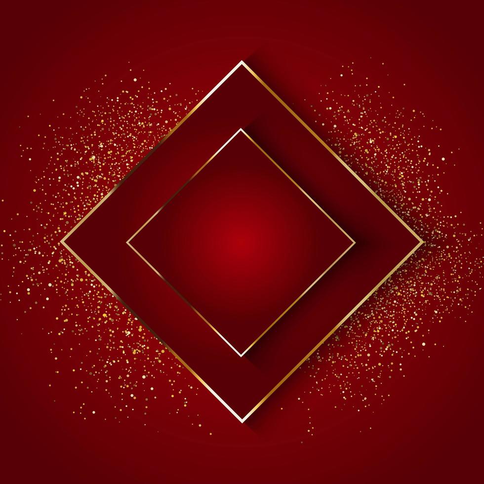 Elegante fundo vermelho com glitter dourado vetor