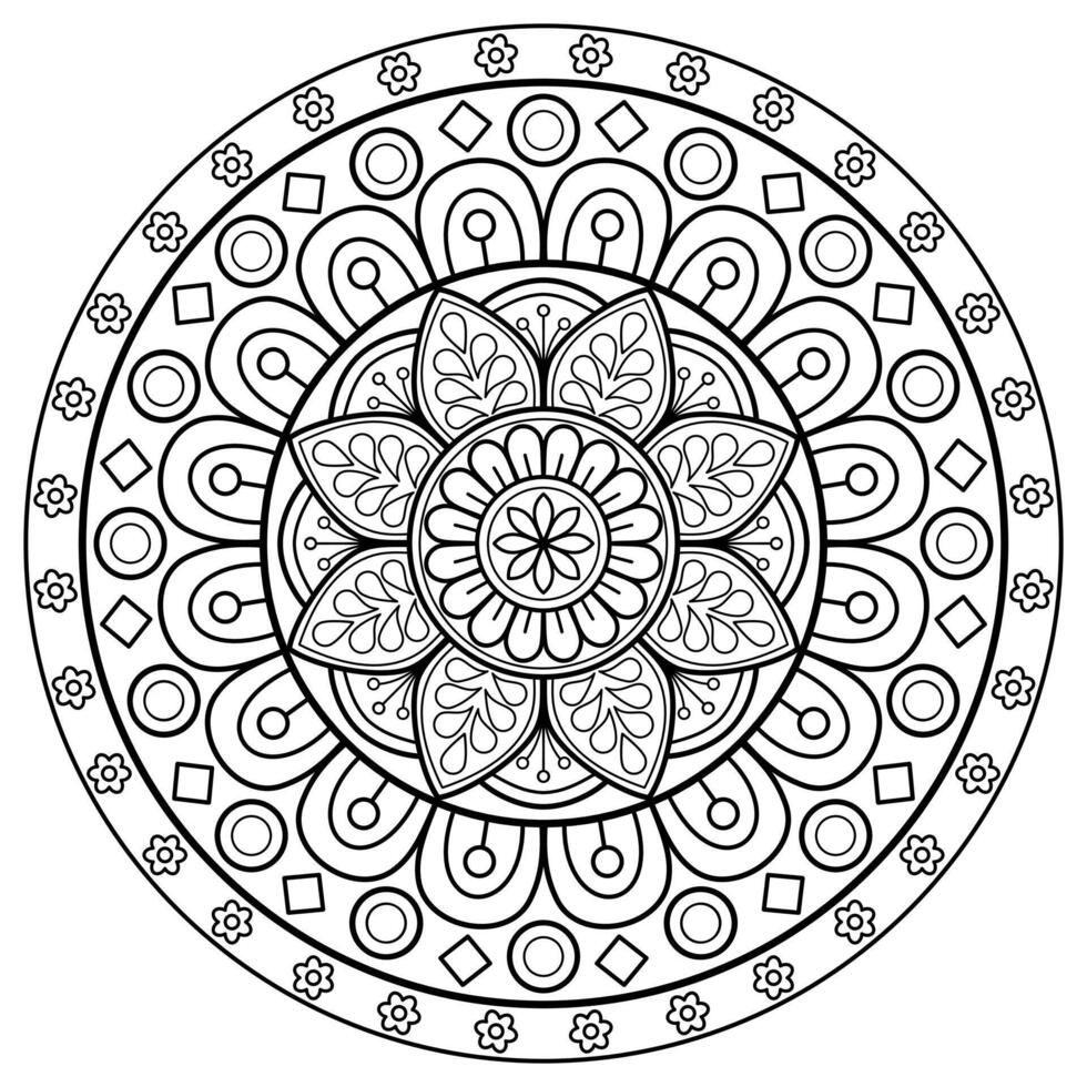 padrão de mandala abstrata de vetor. arte na parede. livro de colorir rendas padrão a tatuagem. design para uma camisa de pintura de papel de parede e design de adesivo de azulejo, ornamento de círculo decorativo em estilo oriental étnico vetor