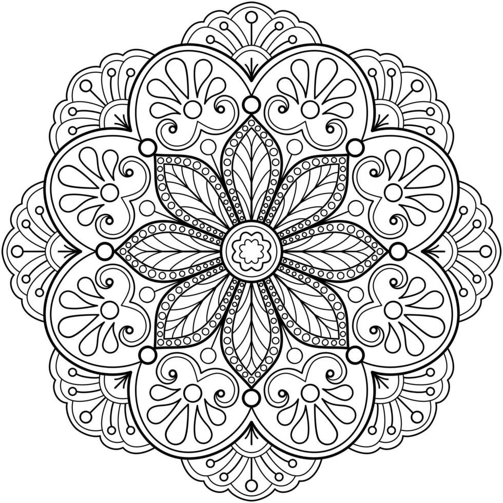 padrão de mandala abstrata de vetor. arte na parede. livro de colorir rendas padrão a tatuagem. design para uma camisa de pintura de papel de parede e design de adesivo de azulejo, ornamento de círculo decorativo em estilo oriental étnico vetor