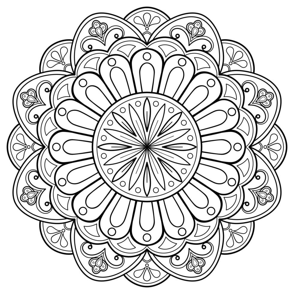 padrão de mandala abstrata de vetor. arte na parede. livro de colorir rendas padrão a tatuagem. design para uma camisa de pintura de papel de parede e design de adesivo de azulejo, ornamento de círculo decorativo em estilo oriental étnico vetor