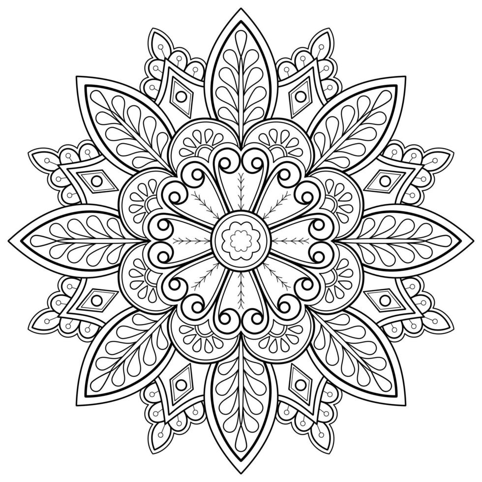 padrão de mandala abstrata de vetor. arte na parede. livro de colorir rendas padrão a tatuagem. design para uma camisa de pintura de papel de parede e design de adesivo de azulejo, ornamento de círculo decorativo em estilo oriental étnico vetor