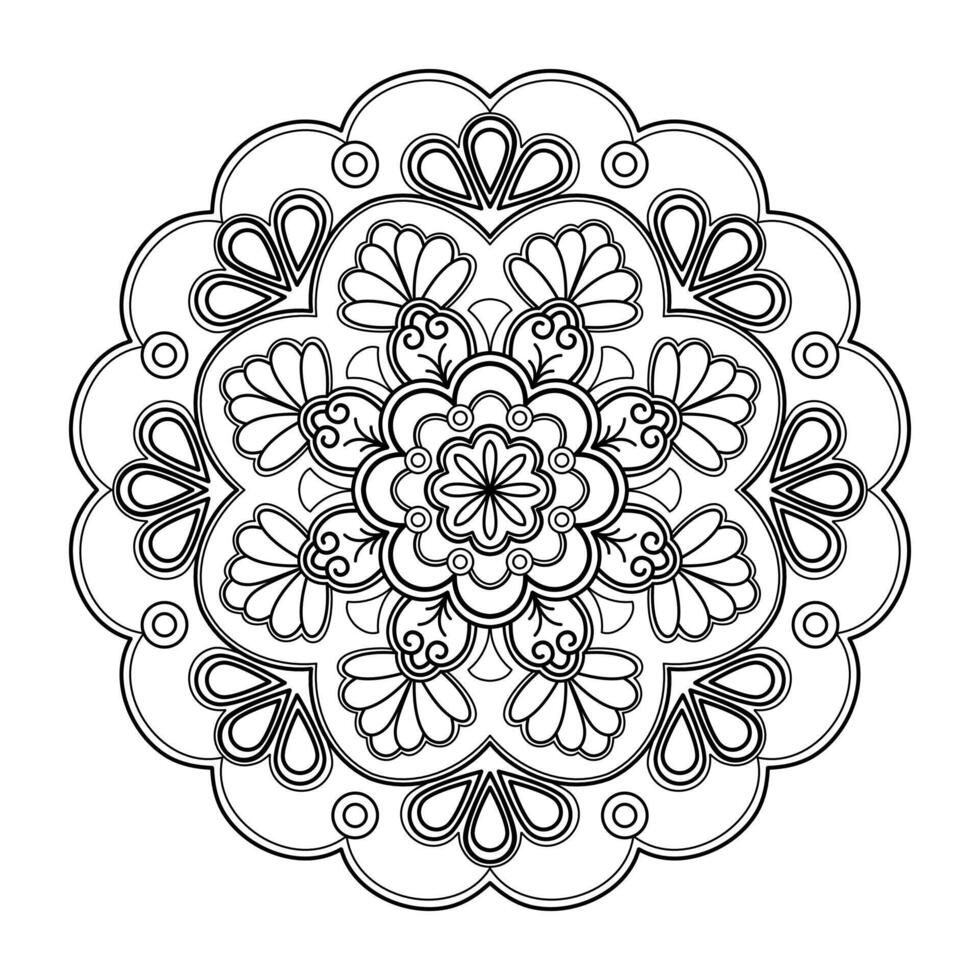 padrão de mandala abstrata de vetor. arte na parede. livro de colorir rendas padrão a tatuagem. design para uma camisa de pintura de papel de parede e design de adesivo de azulejo, ornamento de círculo decorativo em estilo oriental étnico vetor