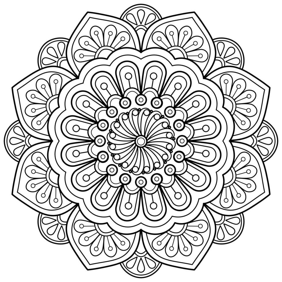 padrão de mandala abstrata de vetor. arte na parede. livro de colorir rendas padrão a tatuagem. design para uma camisa de pintura de papel de parede e design de adesivo de azulejo, ornamento de círculo decorativo em estilo oriental étnico vetor