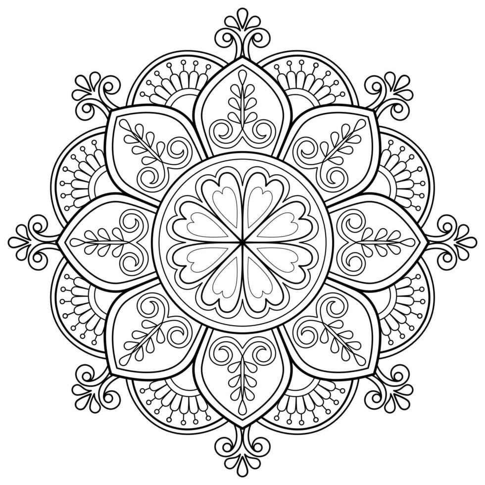 padrão de mandala abstrata de vetor. arte na parede. livro de colorir rendas padrão a tatuagem. design para uma camisa de pintura de papel de parede e design de adesivo de azulejo, ornamento de círculo decorativo em estilo oriental étnico vetor