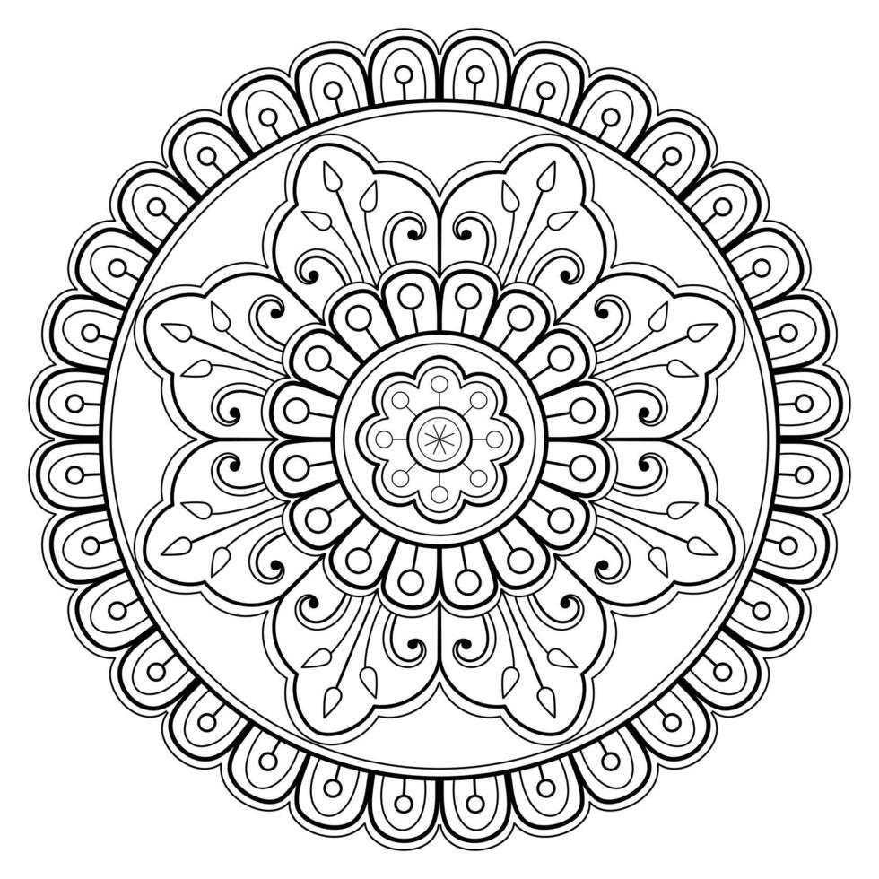 padrão de mandala abstrata de vetor. arte na parede. livro de colorir rendas padrão a tatuagem. design para uma camisa de pintura de papel de parede e design de adesivo de azulejo, ornamento de círculo decorativo em estilo oriental étnico vetor