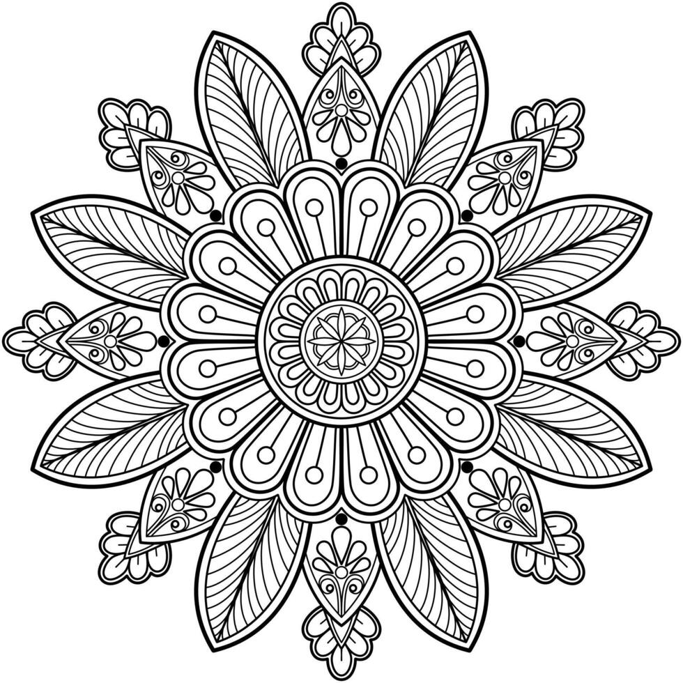 padrão de mandala abstrata de vetor. arte na parede. livro de colorir rendas padrão a tatuagem. design para uma camisa de pintura de papel de parede e design de adesivo de azulejo, ornamento de círculo decorativo em estilo oriental étnico vetor