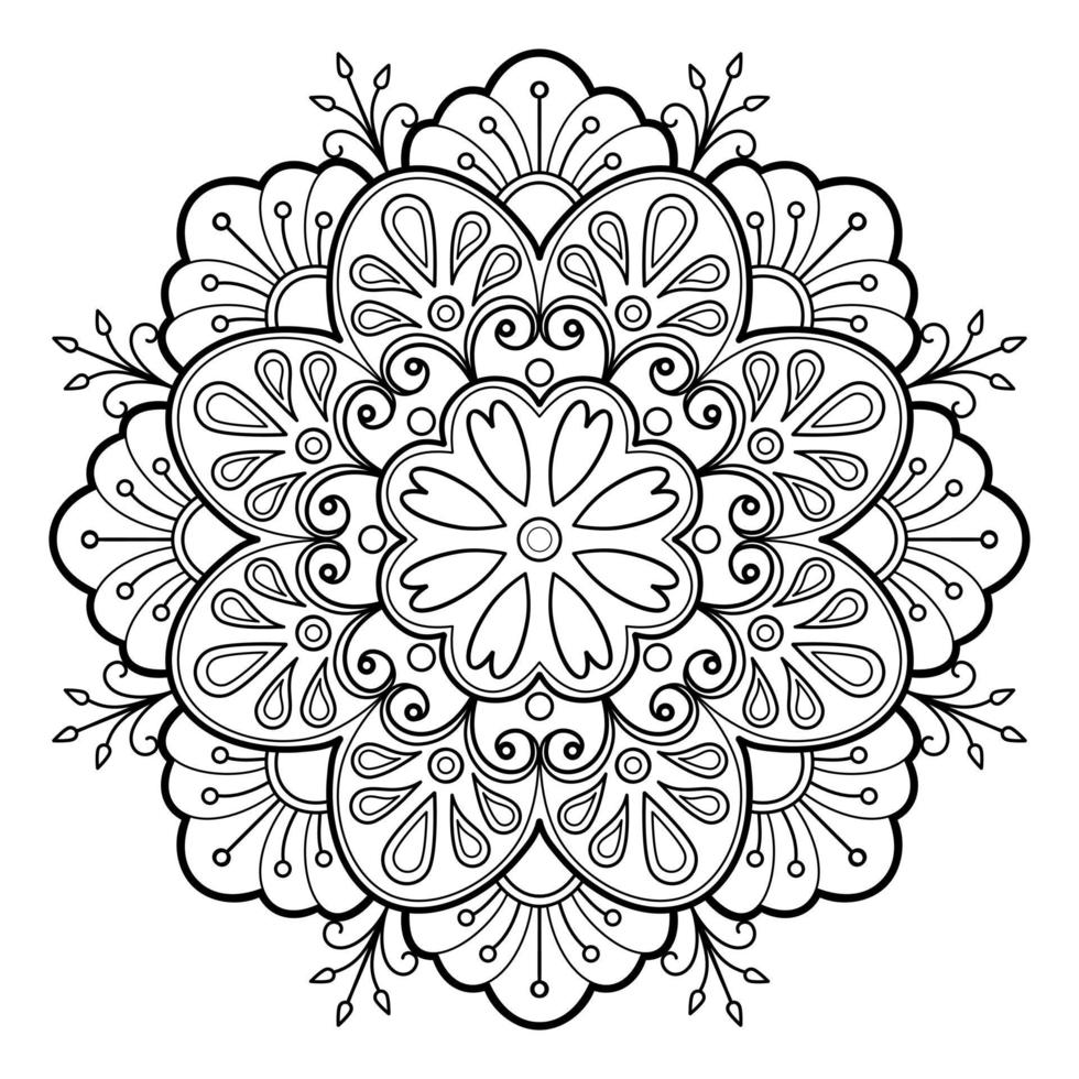 padrão de mandala abstrata de vetor. arte na parede. livro de colorir rendas padrão a tatuagem. design para uma camisa de pintura de papel de parede e design de adesivo de azulejo, ornamento de círculo decorativo em estilo oriental étnico vetor