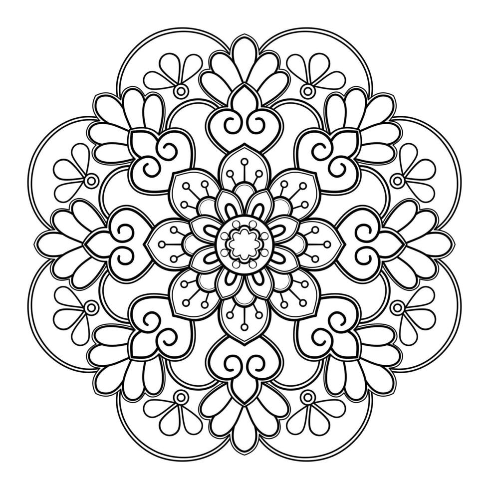 padrão de mandala abstrata de vetor. arte na parede. livro de colorir rendas padrão a tatuagem. design para uma camisa de pintura de papel de parede e design de adesivo de azulejo, ornamento de círculo decorativo em estilo oriental étnico vetor