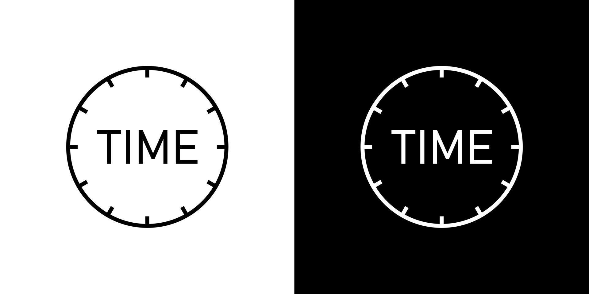 conceito de negócio de símbolo de tempo. apresse-se, prazo, suporte, hora de trabalhar sinal. ilustração vetorial preto e branco vetor