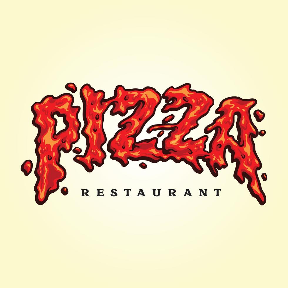 texto pizza restaurante fast food logotipo vetor