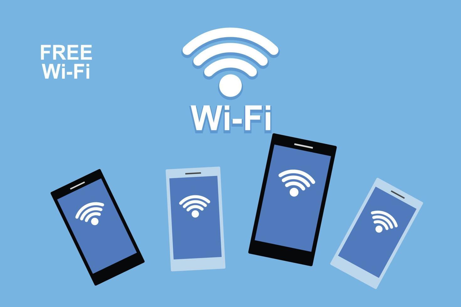 celular com wifi em design plano vetor