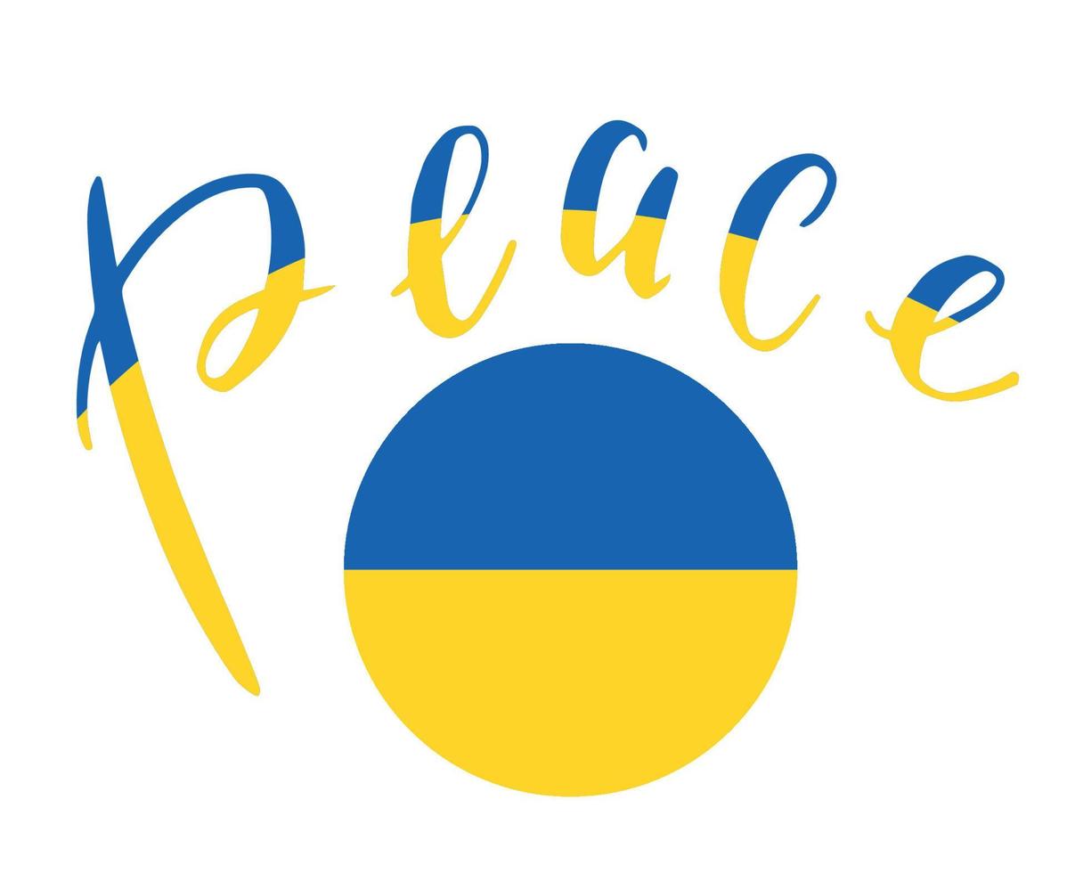 emblema de ícone de bandeira da ucrânia e mapa nacional europa símbolo abstrato design de ilustração vetorial vetor