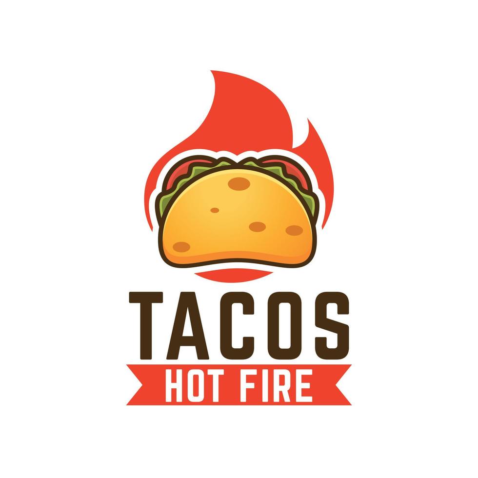 ilustração vetorial de logotipo de tacos quentes vetor