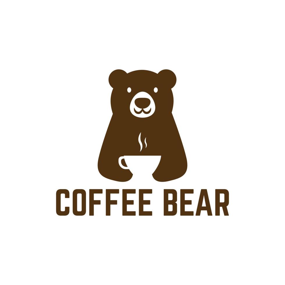 ilustração vetorial de logotipo de urso de café vetor