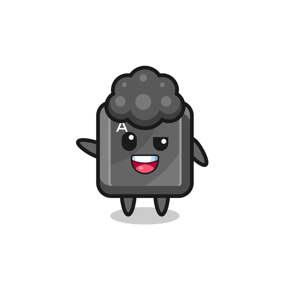 personagem de botão do teclado como o menino afro vetor