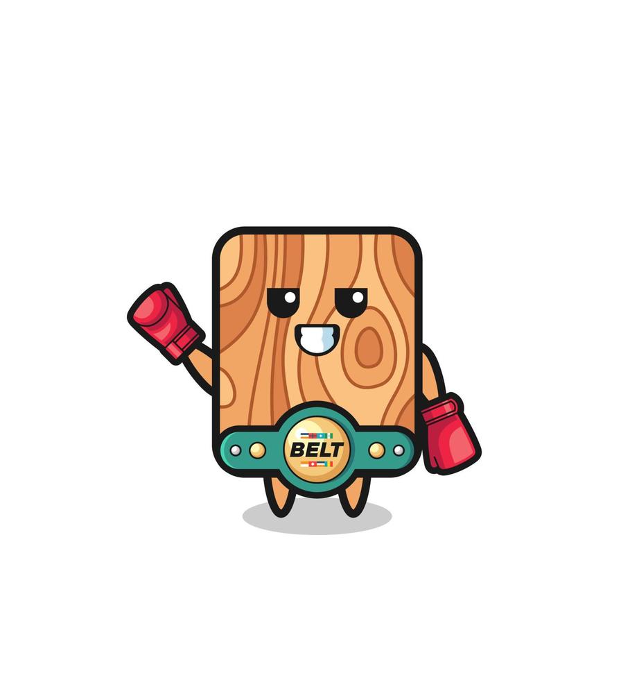personagem de mascote boxer de madeira de prancha vetor