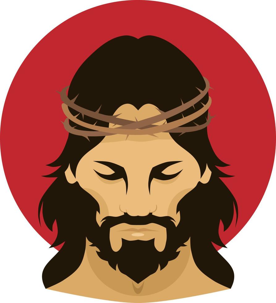 jesus com coroa de espinhos vetor