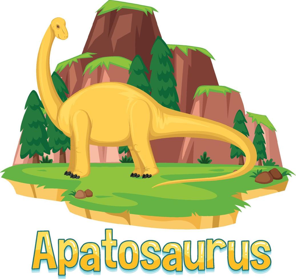 cartão de palavras de dinossauro para apatosaurus vetor