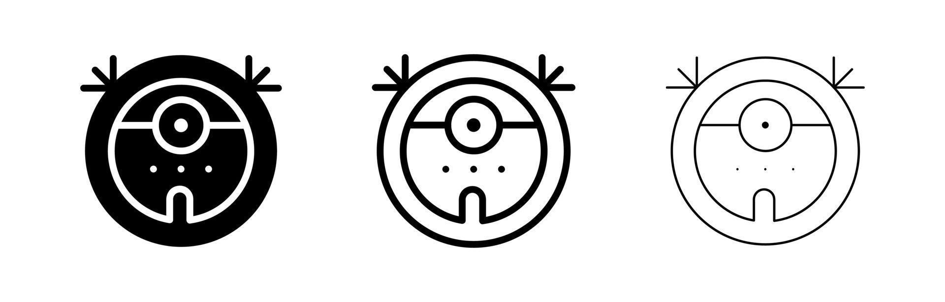 conjunto de ícones de aspirador de pó robô. elemento simples desenho do ícone do conceito de casa inteligente. robô aspirador de pó editável web e logotipo assinam design de símbolo em fundo branco. vetor