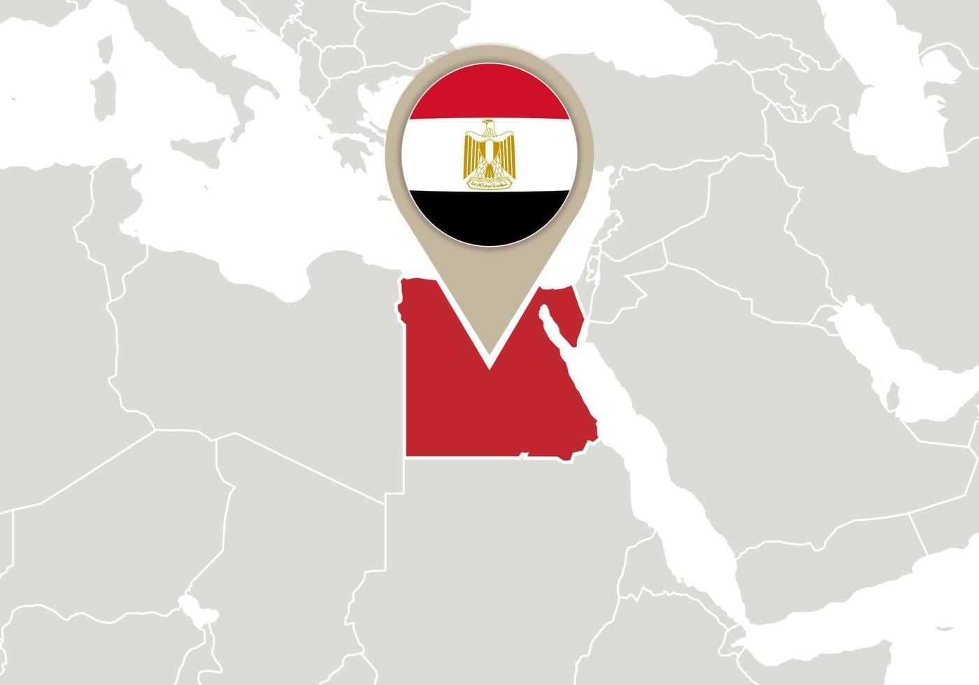 Egito no mapa do mundo vetor