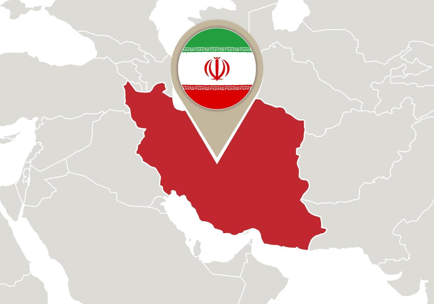 Irã no mapa do mundo vetor