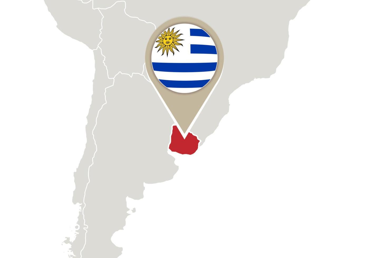 uruguai no mapa do mundo vetor