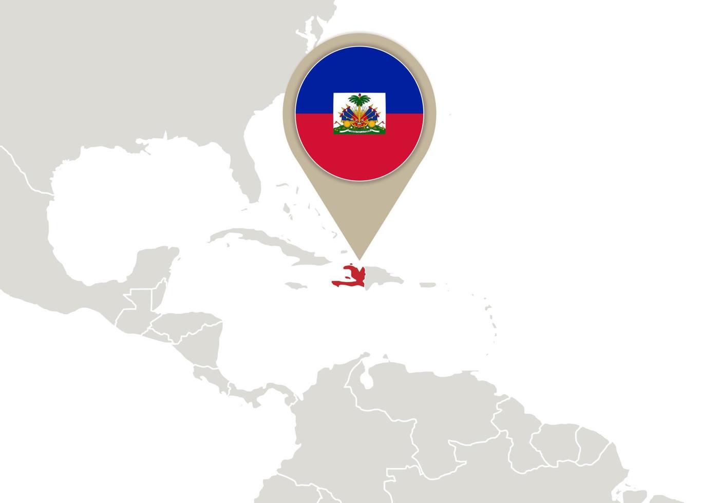 Haiti no mapa do mundo vetor