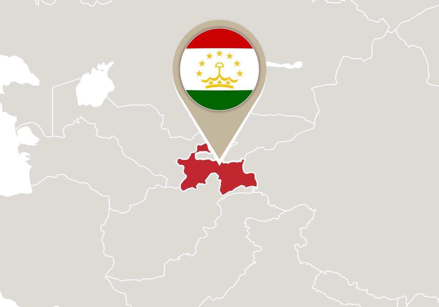 tajiquistão no mapa do mundo vetor