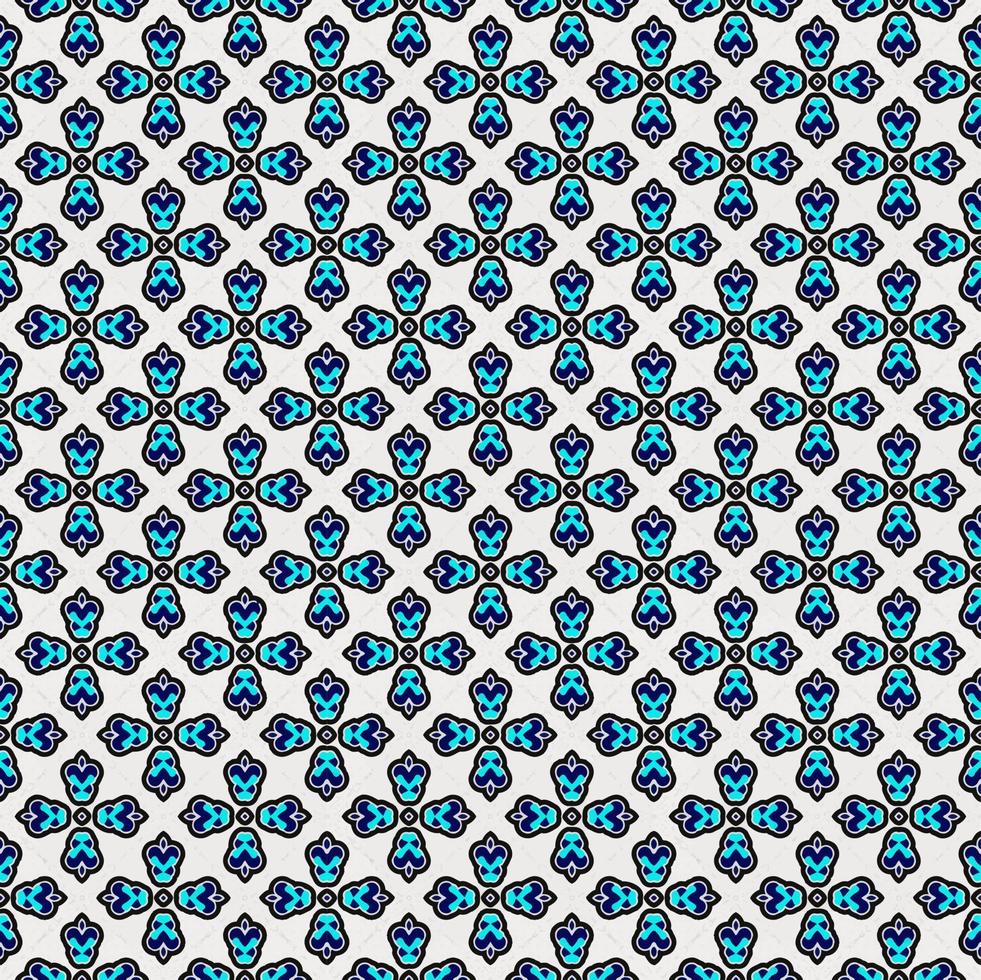 textura e modelo sem costura de cor azul e branca. multicolorido. design gráfico ornamental colorido. ornamentos de mosaico colorido. vetor