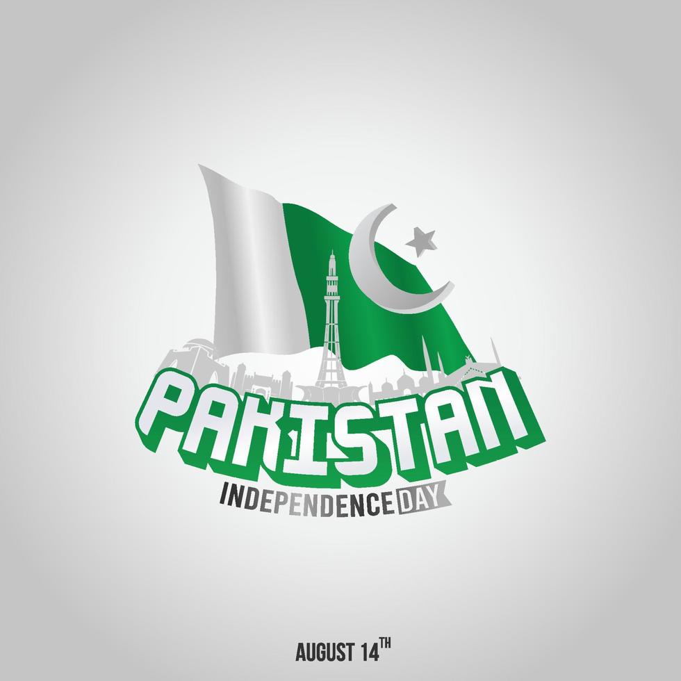 ilustração em vetor dia da independência do Paquistão. adequado para cartão, pôster e banner.