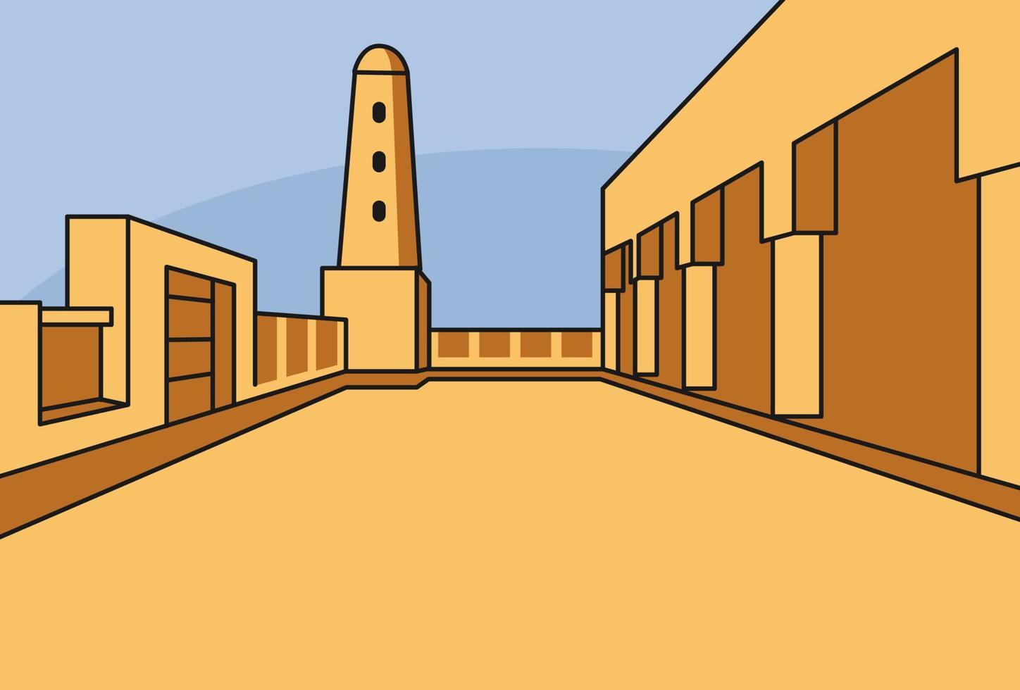 ilustração vetorial de prédio antigo katara vetor