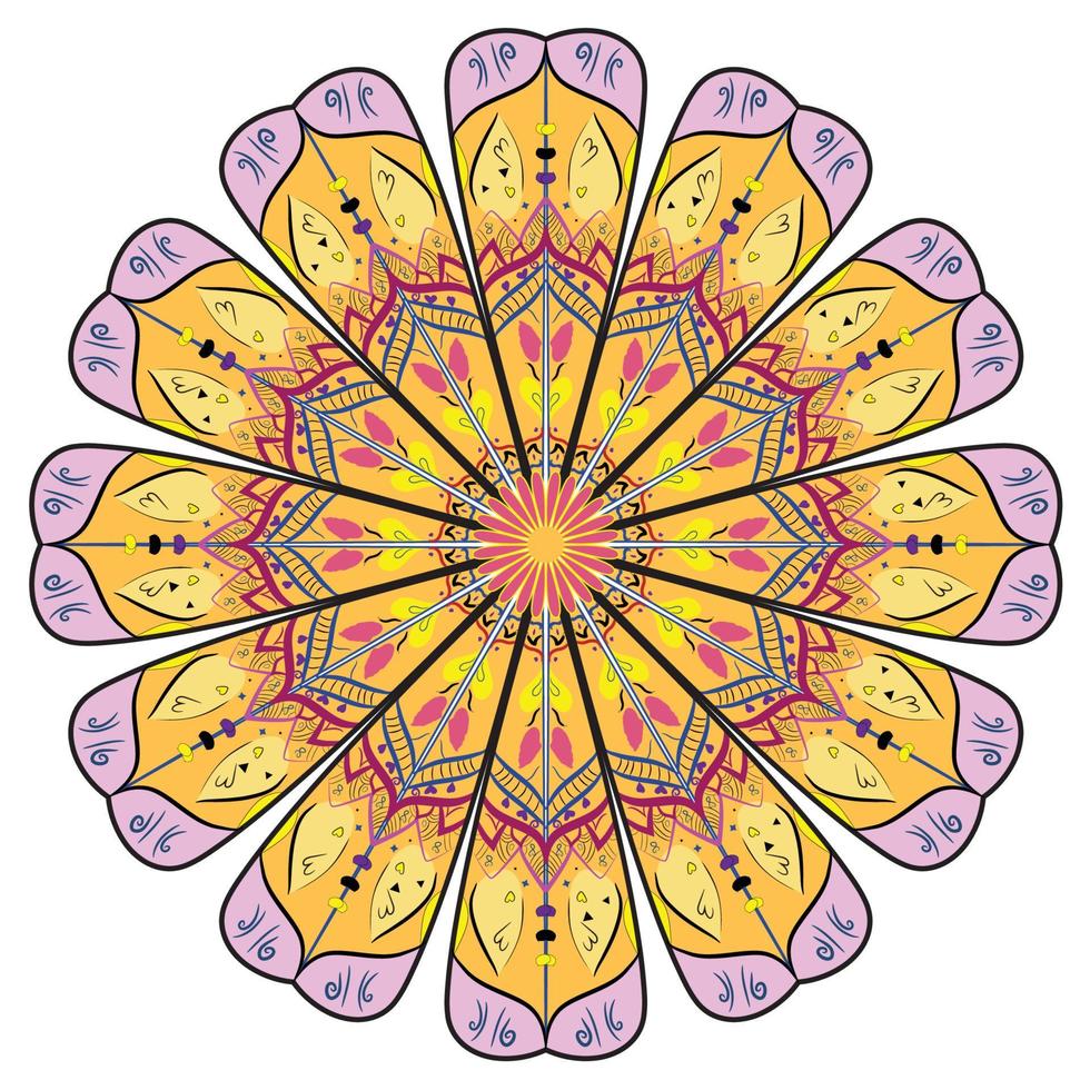 padrão floral mandala. ornamento floral indiano - vetor