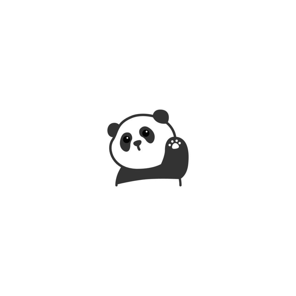 ícone de desenho animado de pata de panda fofo, ilustração vetorial vetor