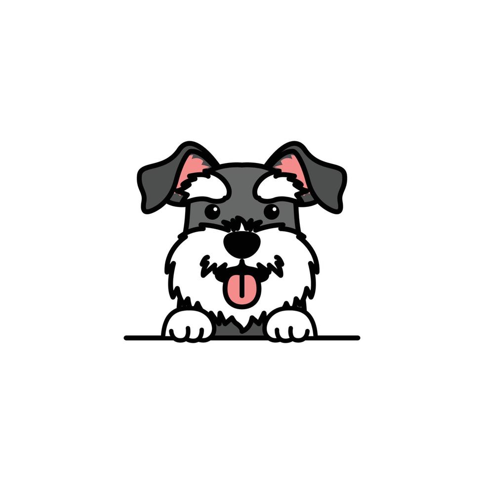 desenho de cachorrinho schnauzer miniatura fofo, ilustração vetorial vetor