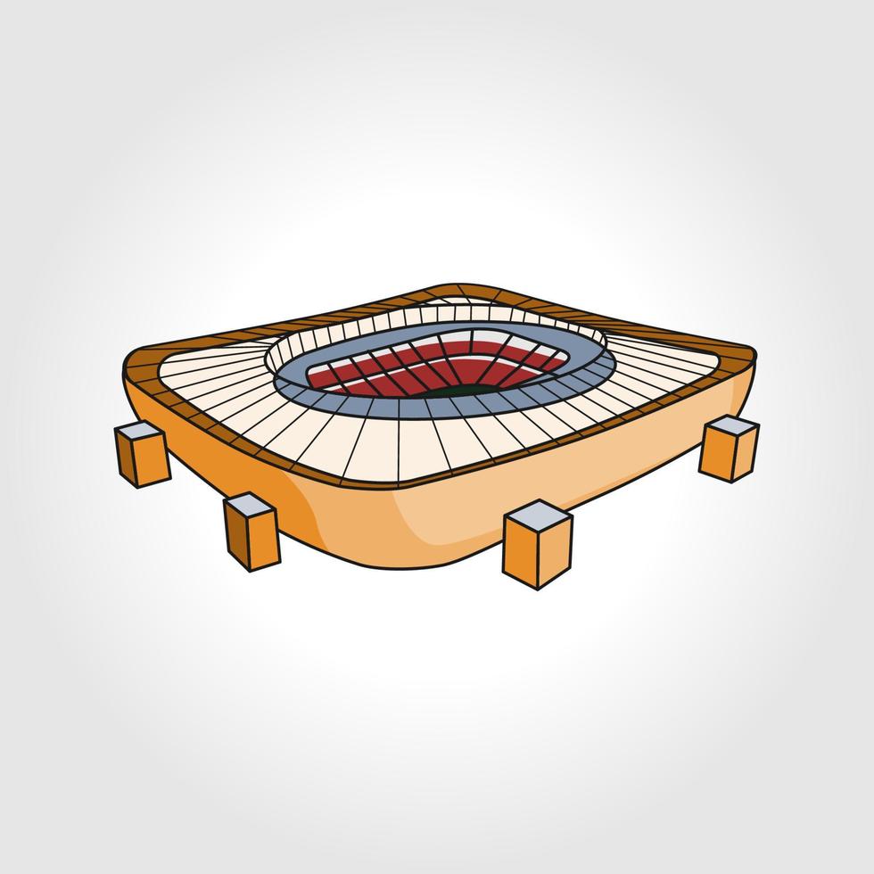 ilustração em vetor 3d de estádio de futebol