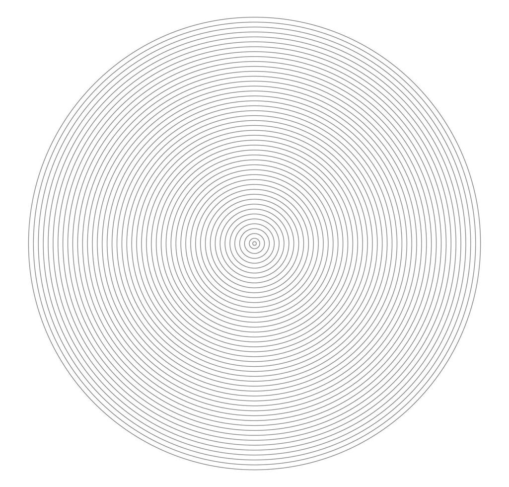 elemento de círculo concêntrico. anel de cor preto e branco. ilustração em vetor abstrato para onda sonora, gráfico monocromático.