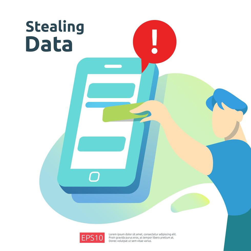 roubar dados pessoais vetor
