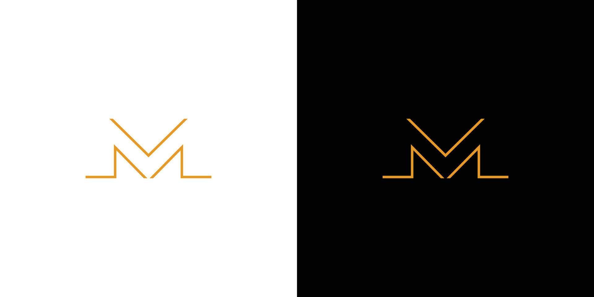 design de logotipo de iniciais de letra m simples e moderno vetor
