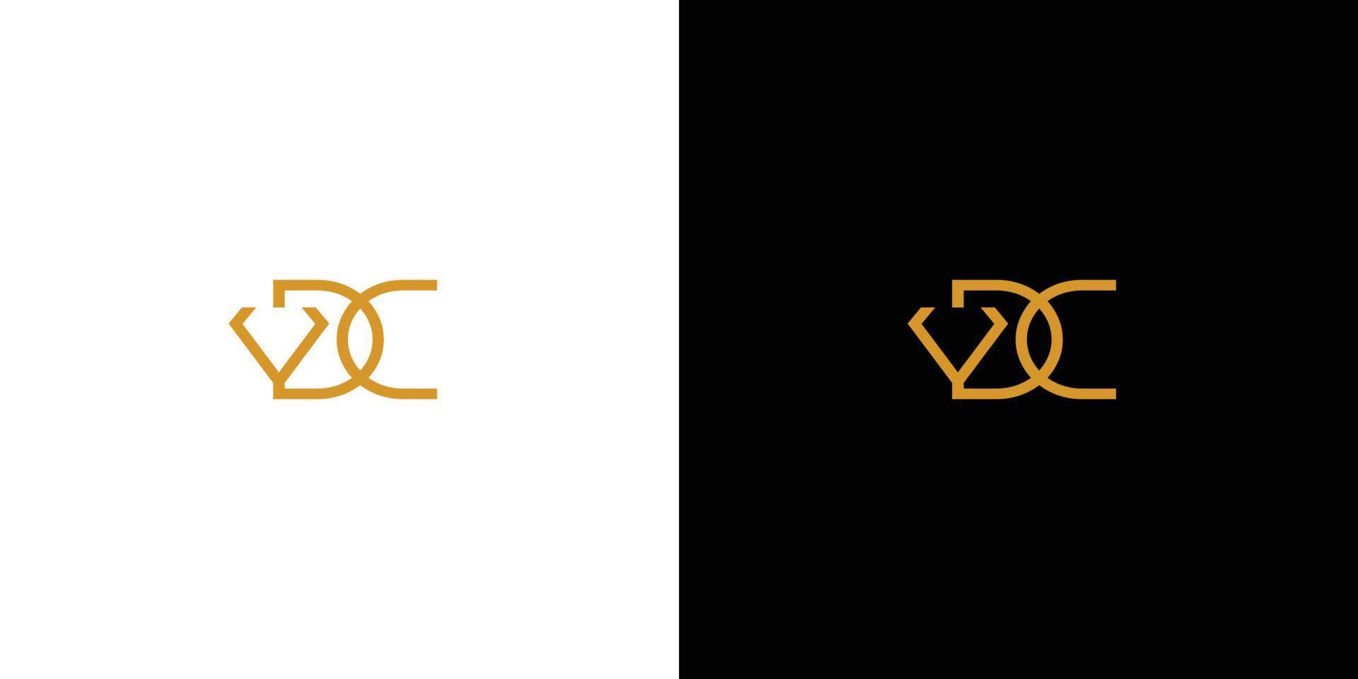 design de logotipo de diamante de iniciais de letra dc simples e luxuoso vetor