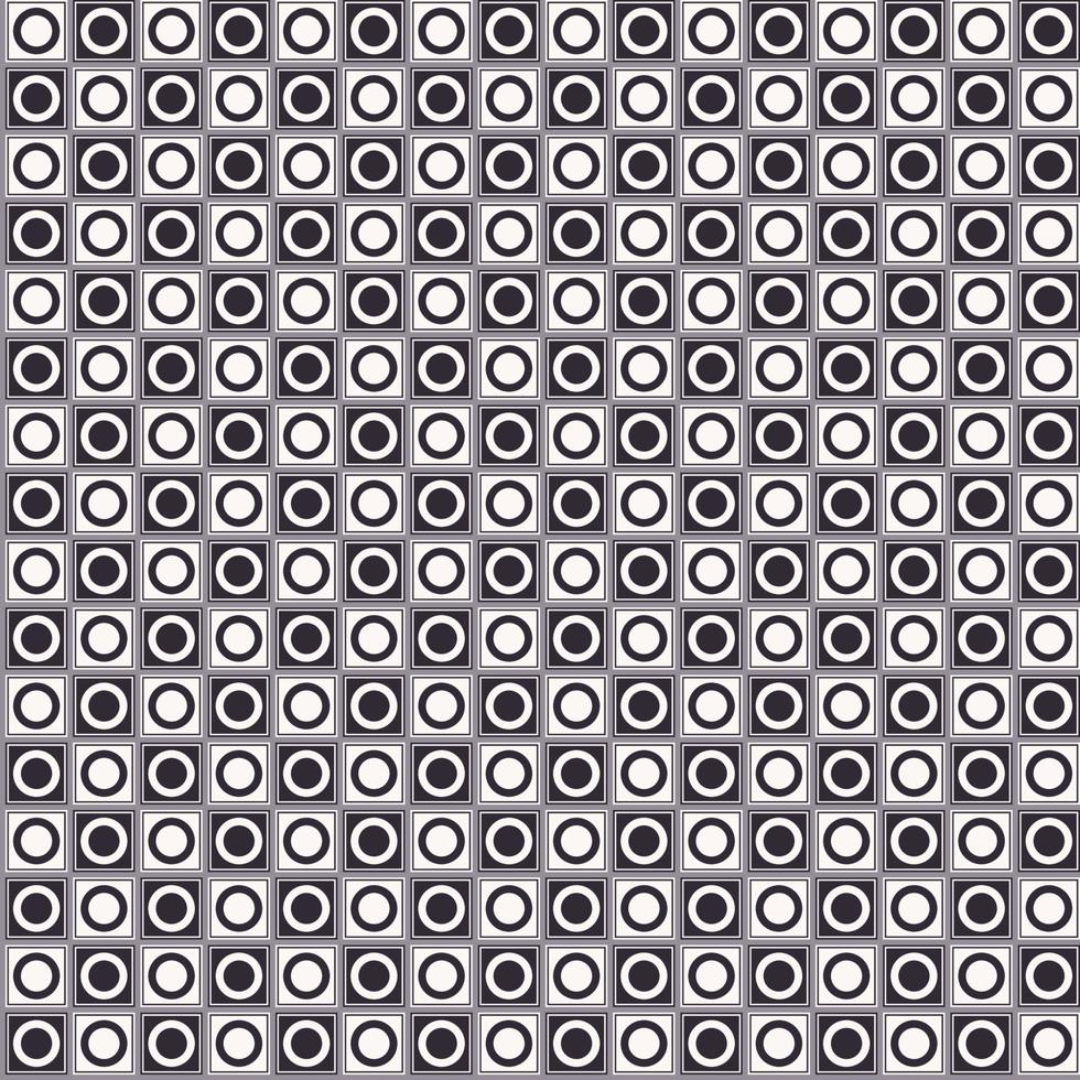 pequeno círculo geométrico na grade quadrada quadriculada de cor monocromática preto e branco sem costura de fundo. uso para tecido, têxtil, elementos de decoração de interiores, estofados, embrulhos. vetor