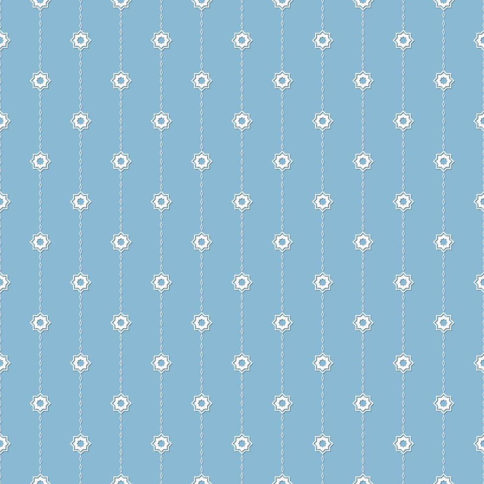 pequena estrela geométrica e linha vertical forma sem costura padrão pastel azul branco feminino fundo de cor. uso para tecido, têxtil, capa, elementos de decoração de interiores, embrulho. vetor