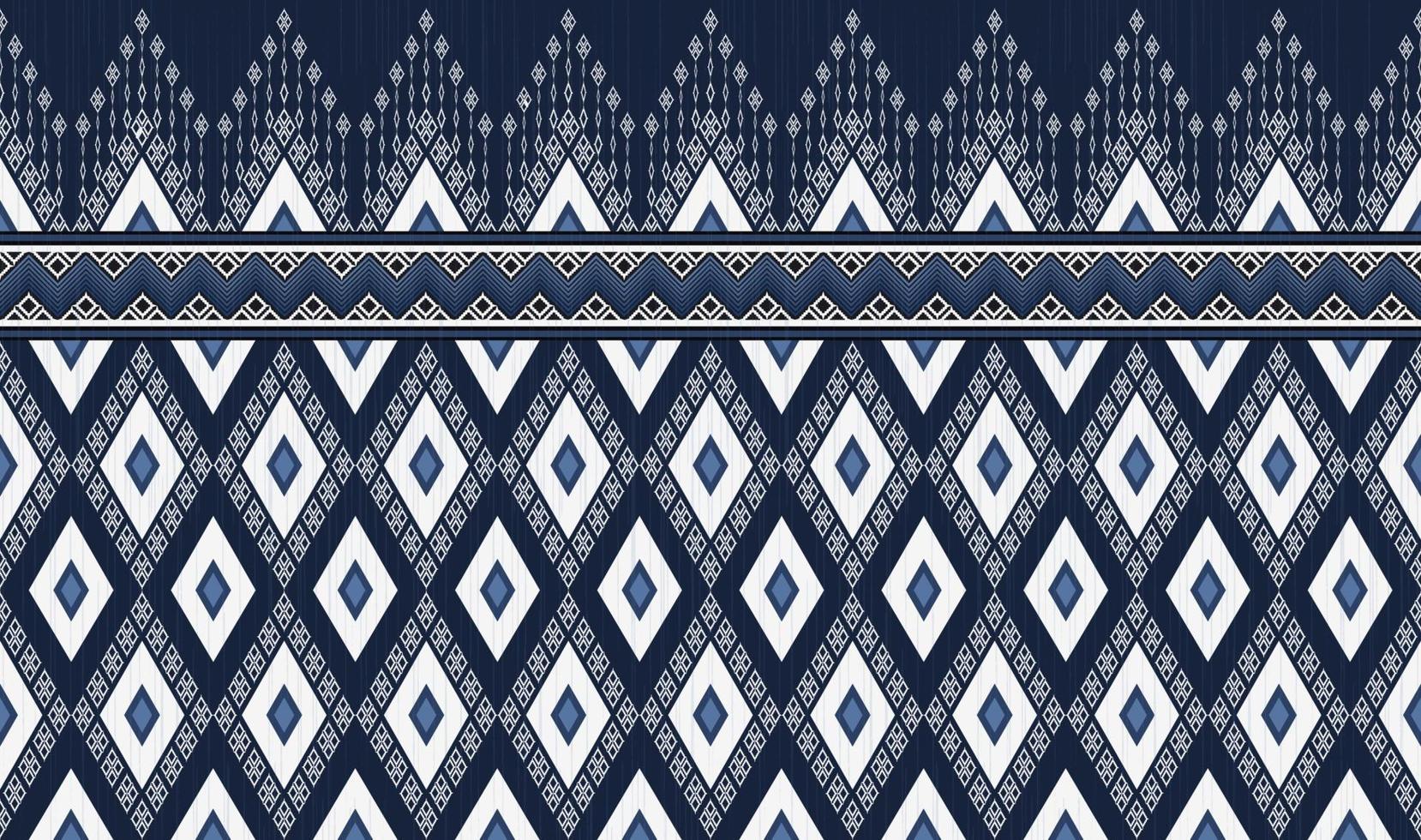 padrão sem emenda de forma geométrica ikat com fundo de textura azul. uso para tecidos, têxteis, elementos de decoração. vetor