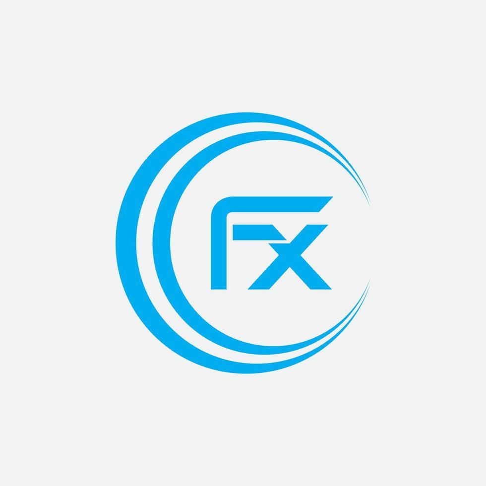 design de logotipo de carta fx criativo vetor