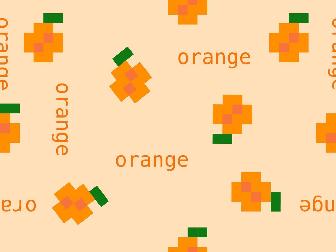 padrão perfeito de personagem de desenho animado de frutas laranja em estilo de fundo laranja. vetor