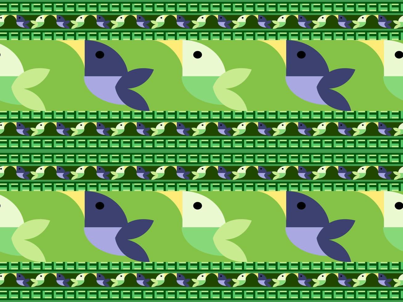 padrão perfeito de personagem de desenho animado de pássaro em fundo verde vetor