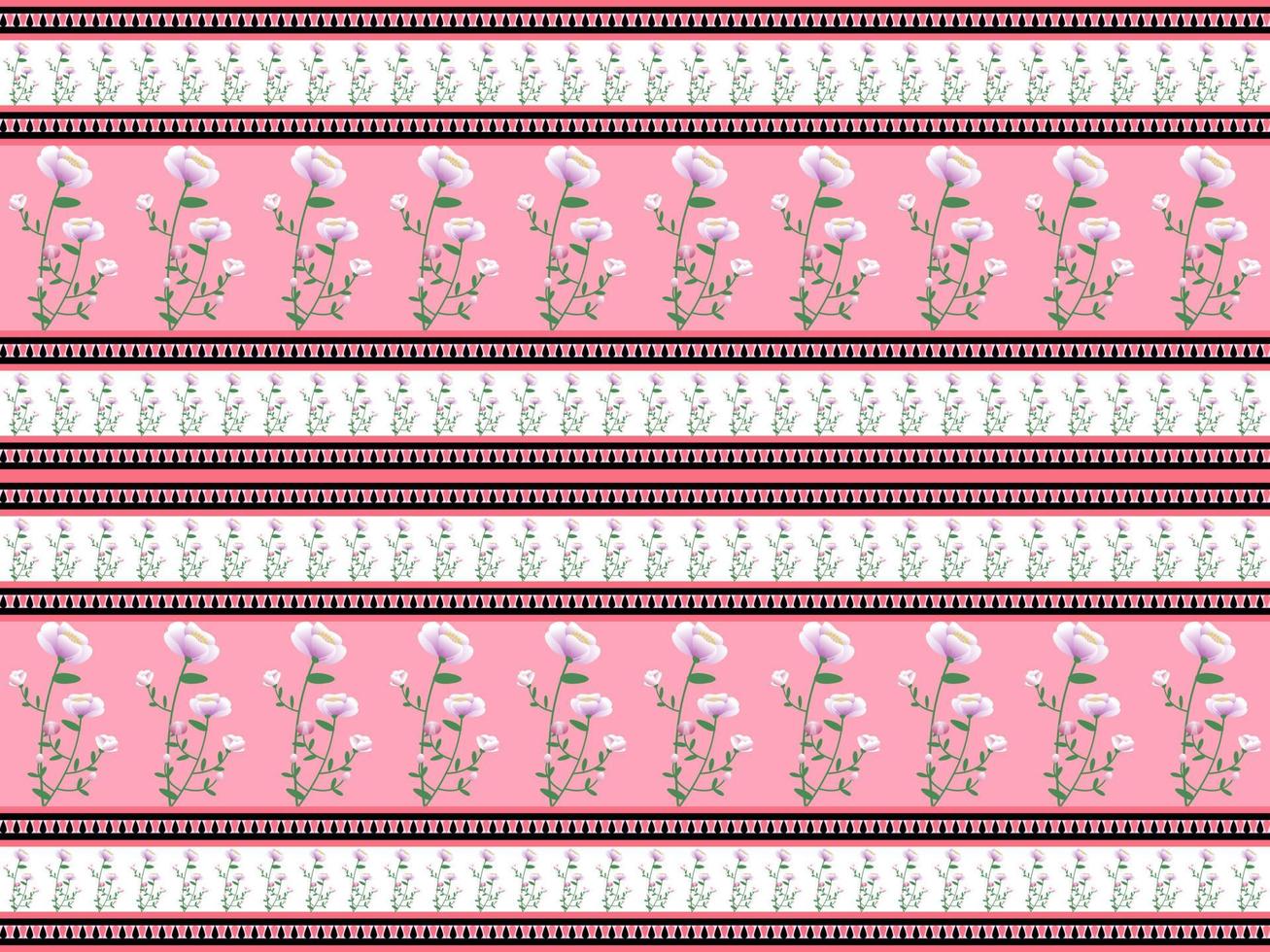 padrão perfeito de flores no fundo rosa vetor