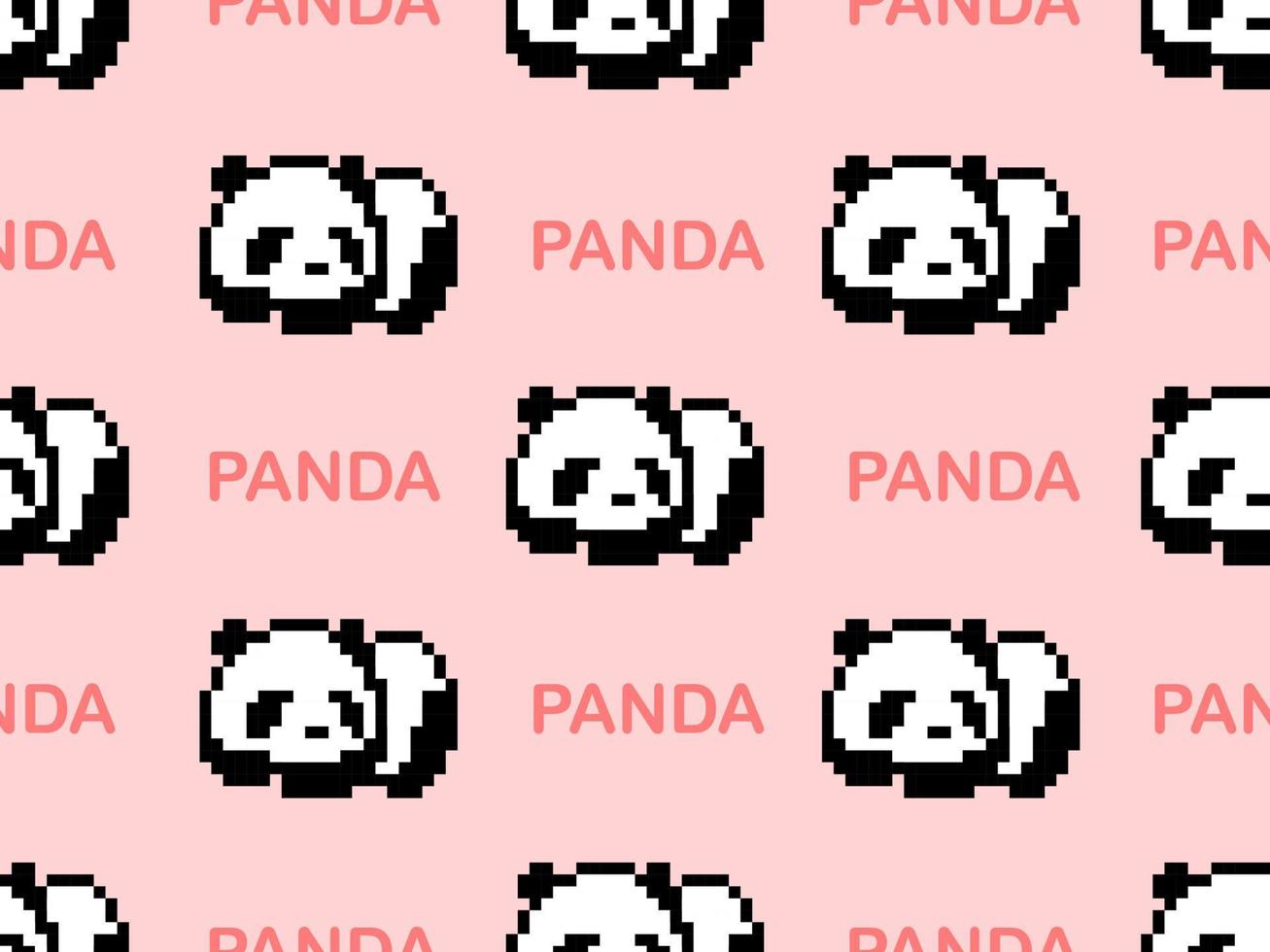 padrão perfeito de personagem de desenho animado panda no estilo de fundo rosa. vetor