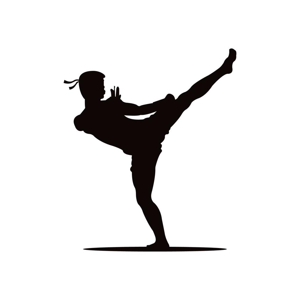 ilustração de ícone de vetor de design de logotipo de esportes muay thai